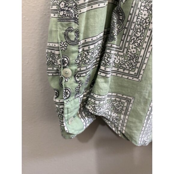 Dolce Gabbana Paisley Bandana Pattern  Long Sleeve Button Up Shirt Size 39 - Picture 5 of 11